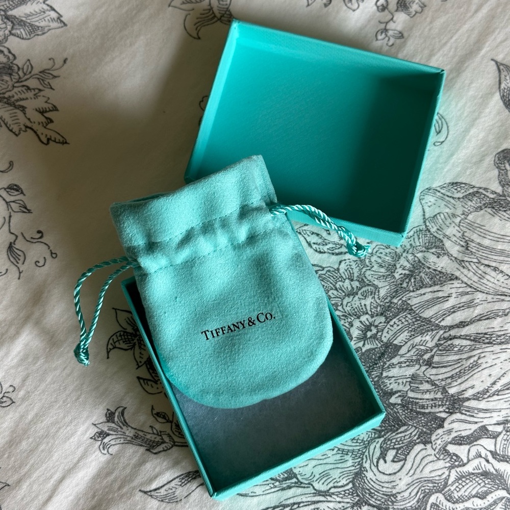 Tiffany & Co. Gift Box & Jewelry Pouch.